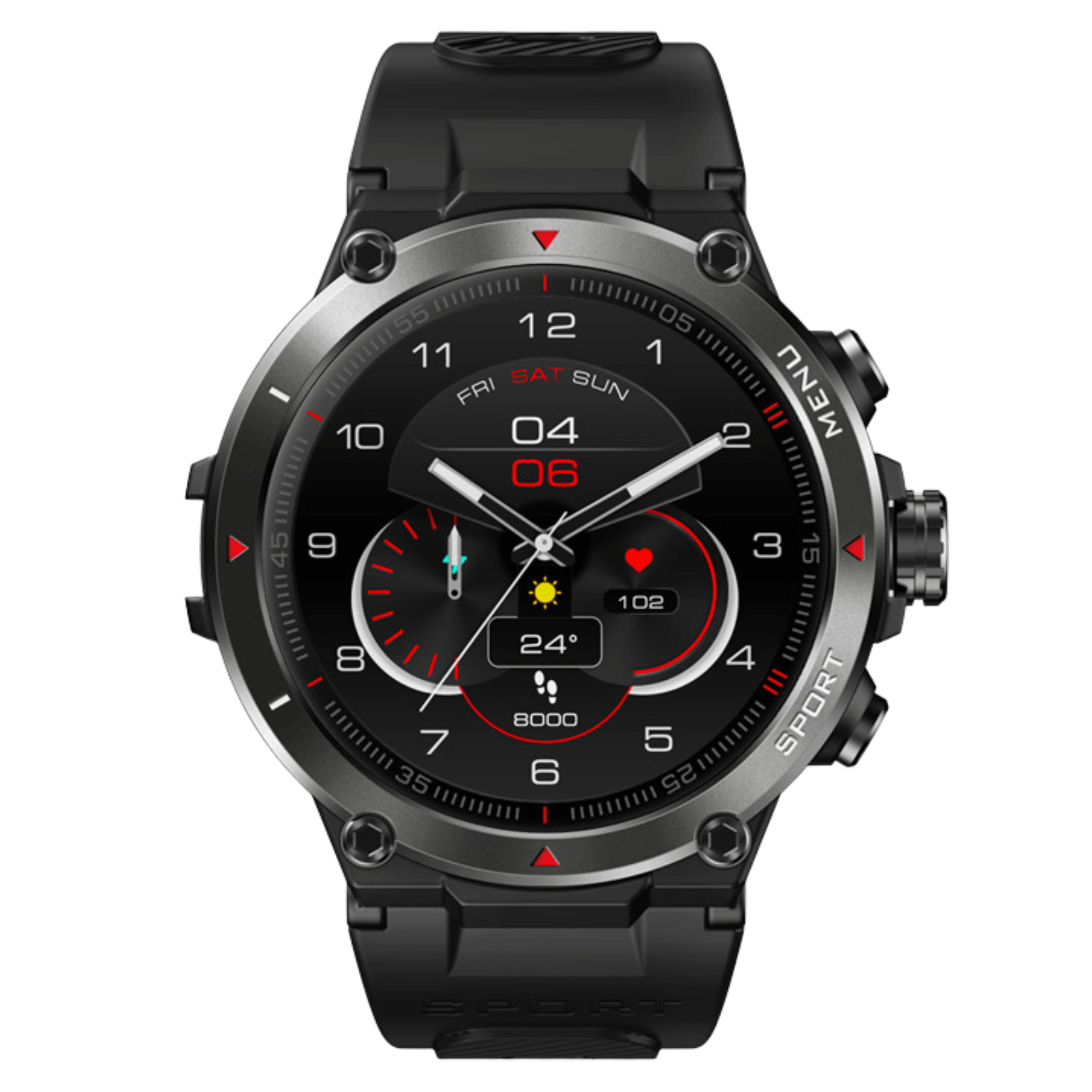 Smartwatch ZEBLAZE Stratos 2 - Relógio Inteligente Esportivo - relogiosbenyar - aço inoxidável, promo, zeblaze - relogiosbenyar.com.br